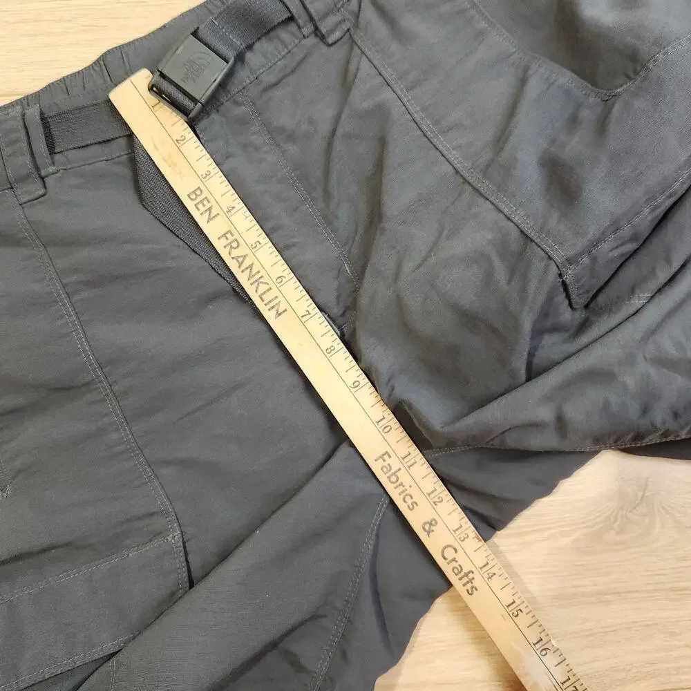 The North Face Pants Mens Large Gray Convertible Nylon Hiking Belted Zip Off